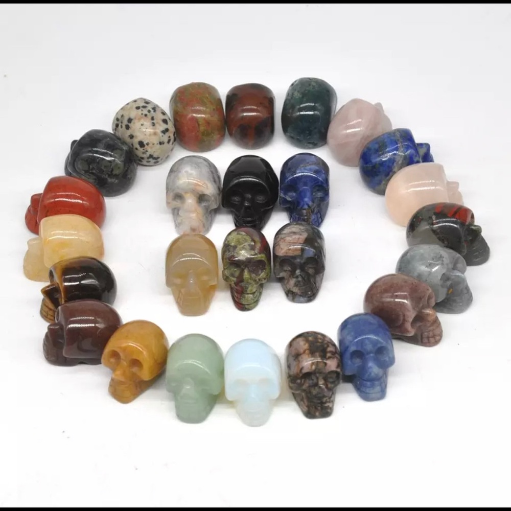 Skull Statue Natural Stone Carved